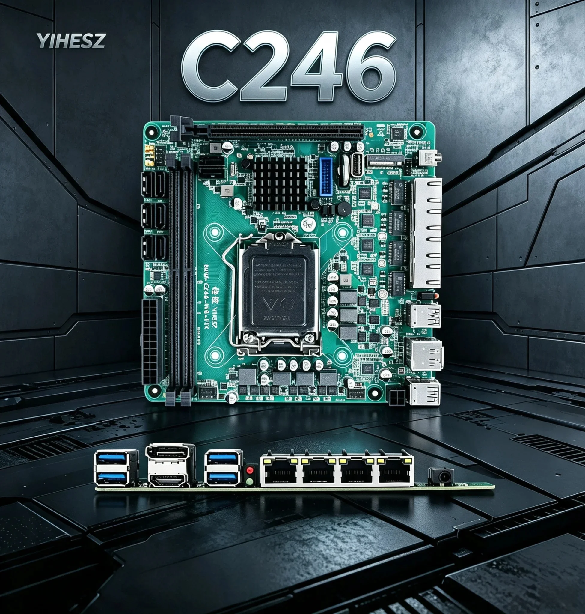 Nas Motherboard 8 Sata Mini Itx - C246 ITX NASマザーボードは、第8世代および第9世代のCore XEON CPUをサポートし、8つのSATA 3.0ポート、4つのI226