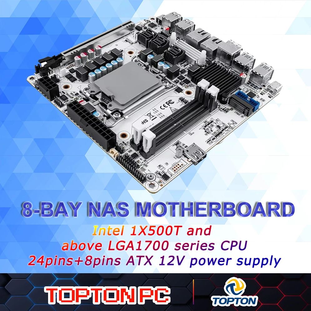 Nas Motherboard 8 Sata Mini Itx - 8ベイNAS Mini ITXマザーボード(LGA1700 第12/13/14世代) デスクトッププロセッサー) 2*DDR5