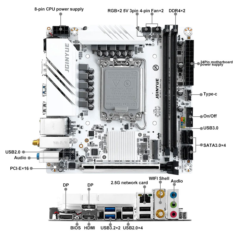 JGINYUE B760I GAMING ミニITXマザーボ - Lga1700 Itx Motherboard Ddr5 のレビューと価格