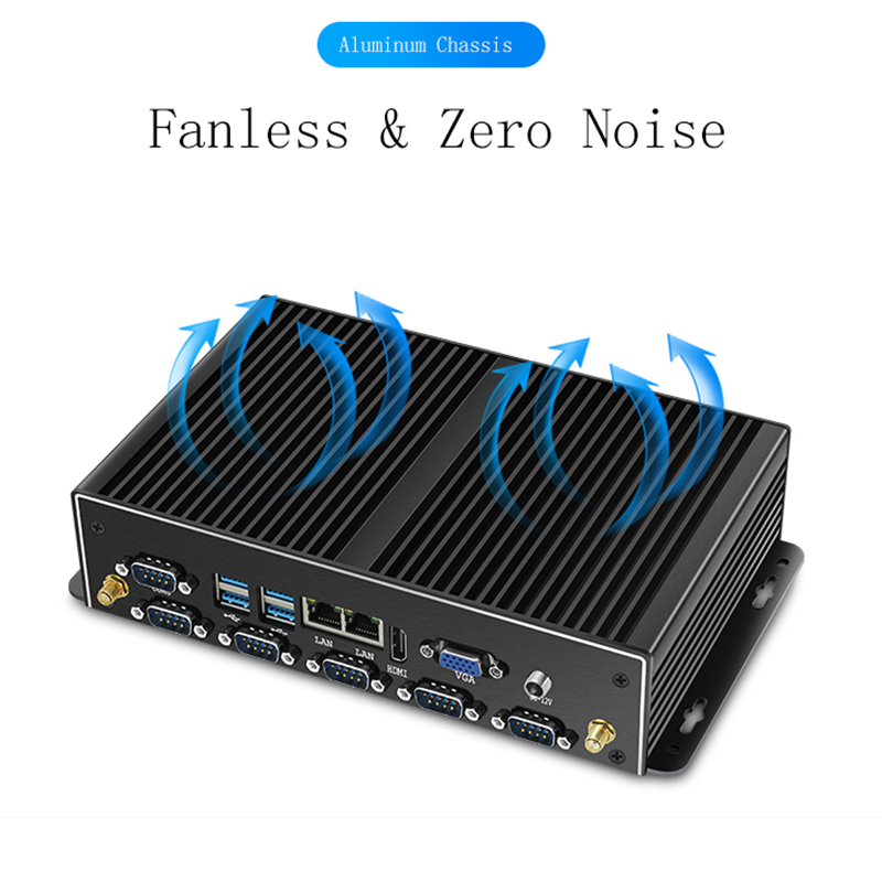ミニ産業用 PC ファンレスデュアル LAN 6*COM 4 - Fanless Industrial Pc Rs485 Core I7 のレビューと価格